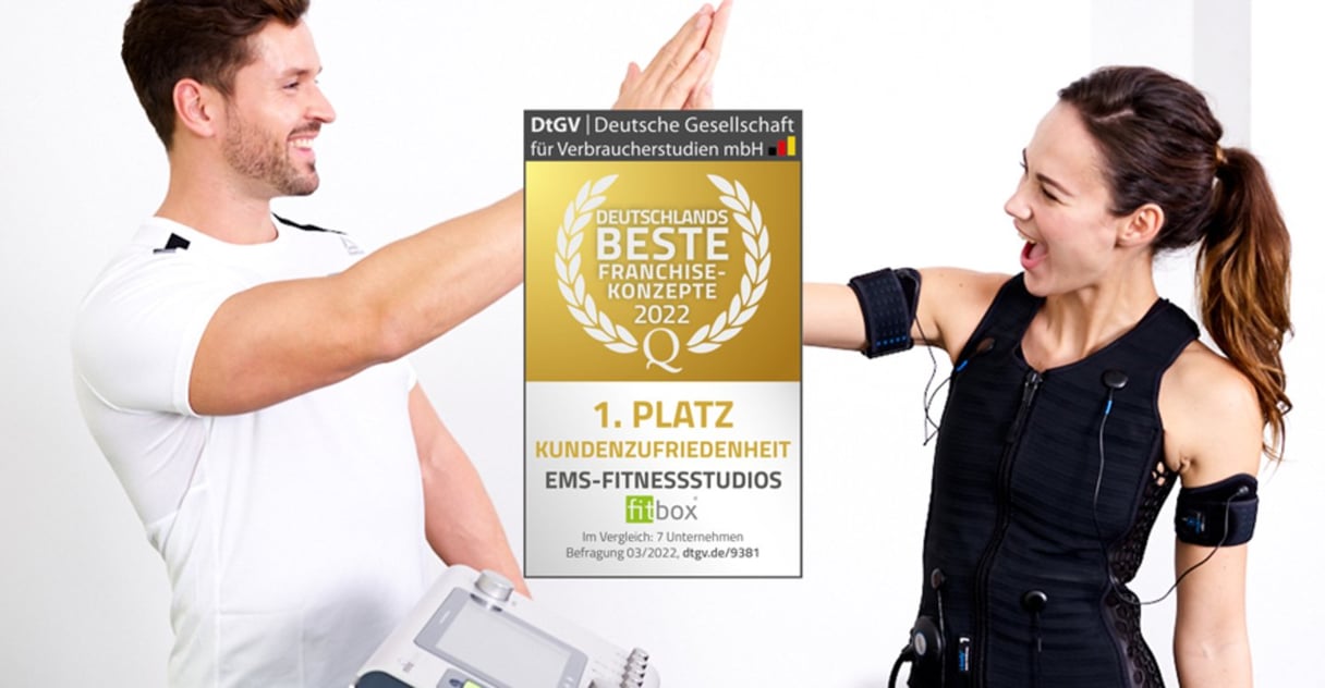 fitbox ist EMS Branchen-Champion 2022 in Kunden Zufriedenheit